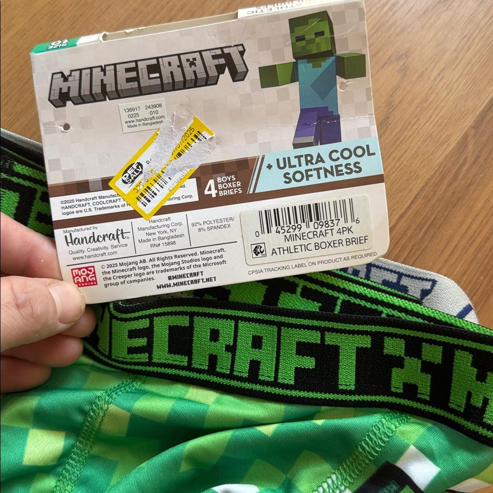 Minecraft Ultracool Boys' Boxer Briefs - Multi-Color size 10 - Picture 6 of 6